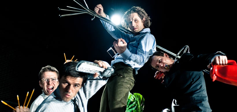 Four of the BLAM actors in the midst of a performance.