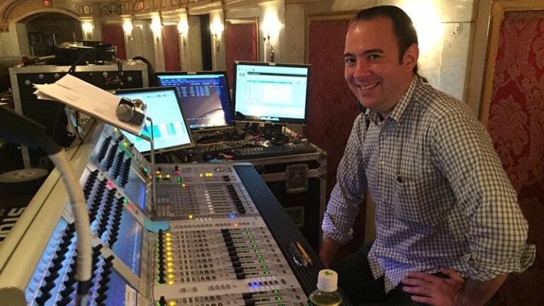 Kai Harada at his soundboard.