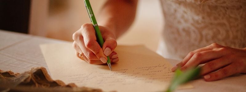 A romantically written page of text.