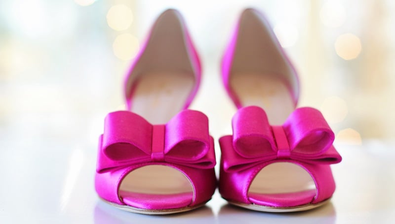 Hot pink high heels.