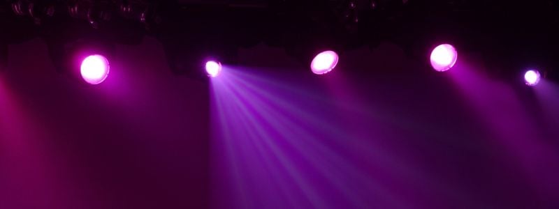 Purple stage spotlights.