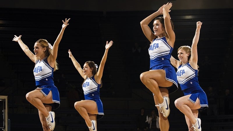 Cheerleaders in action.