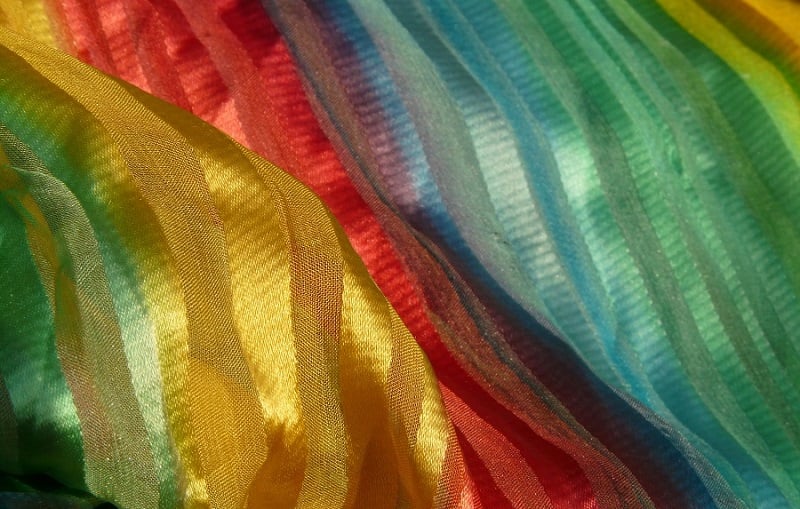 Rainbow fabric.