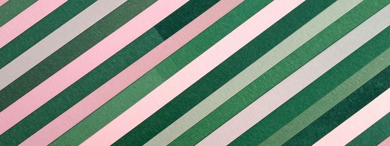 Pink and green diagonal stripes.