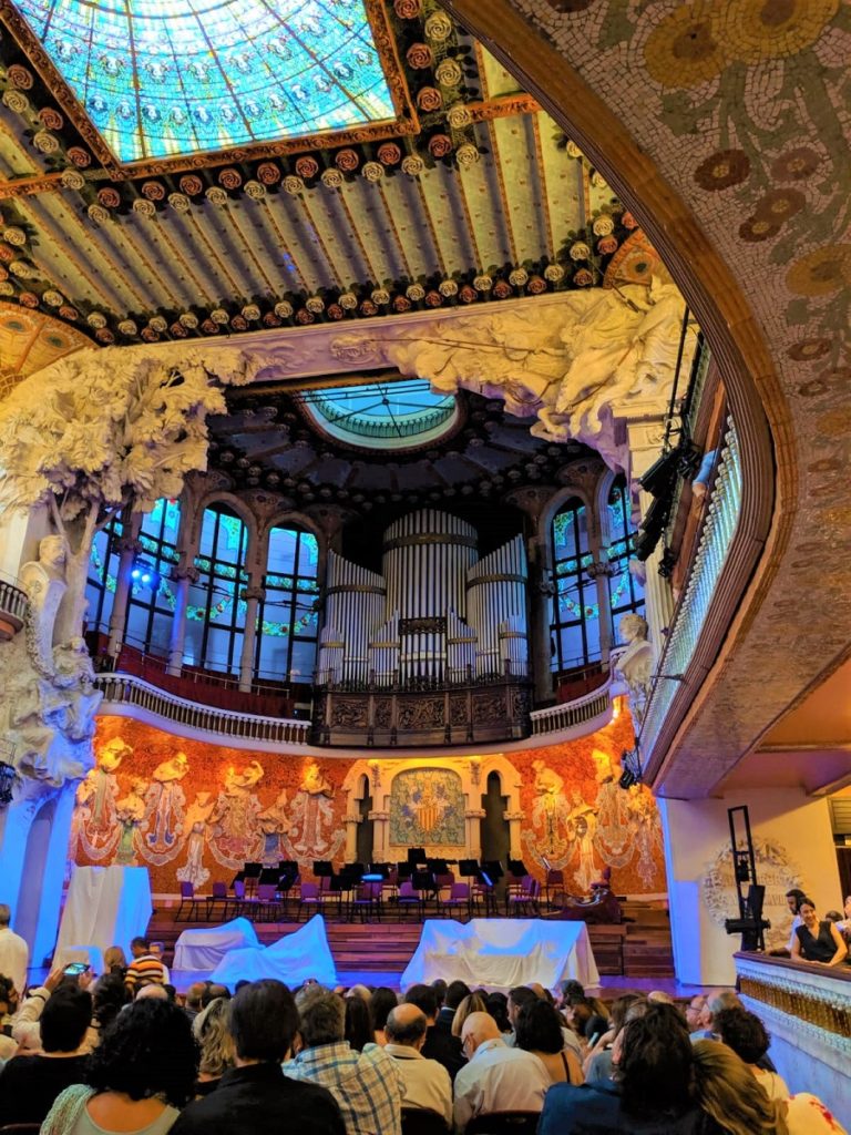 The interior of the Palau de la Música.