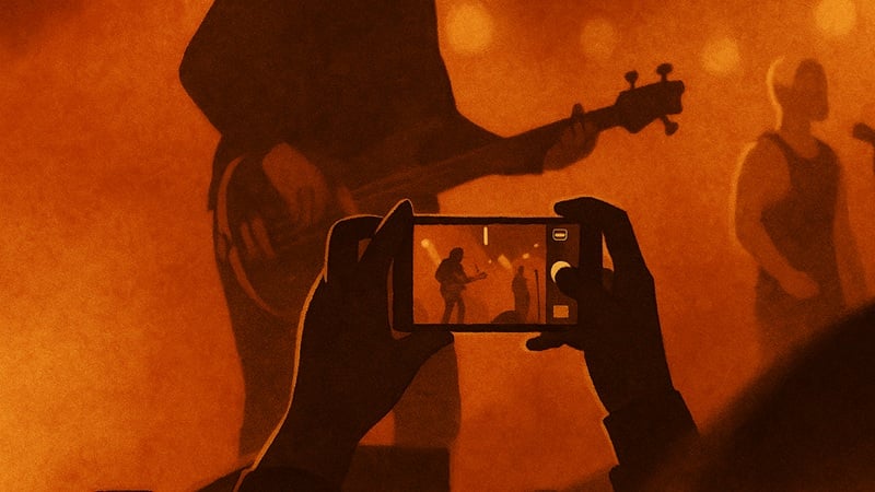 A rock guitarist on stage.
