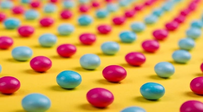 Rows of candy.
