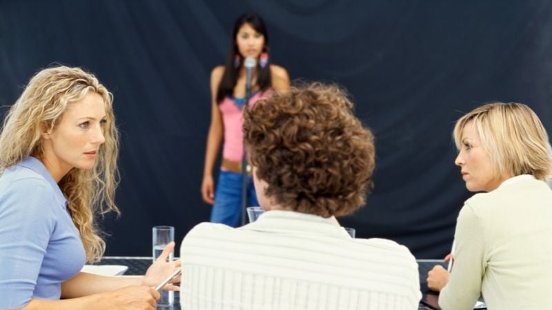 An active singing audition.