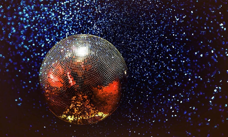 A shimmering disco ball.