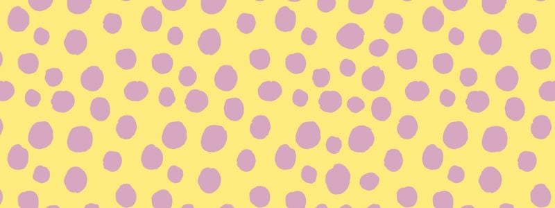 Purple polkadots on yellow background.