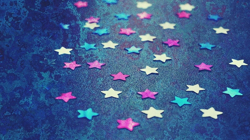 Star-shaped parade confetti.