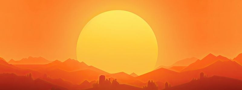 A deep orange sunset.