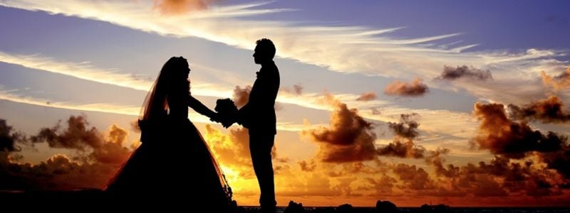 A countryside wedding silhouette.