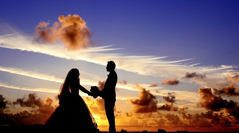 A countryside wedding silhouette.