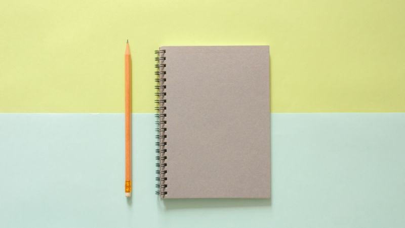 A notebook and pencil.