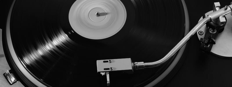 A black and white record.