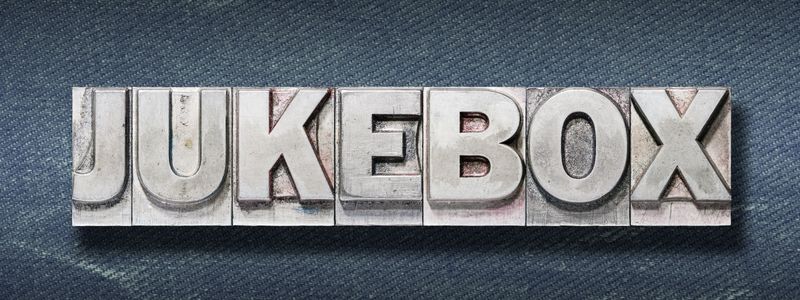 The word "Jukebox" spelled with rubber stamps.