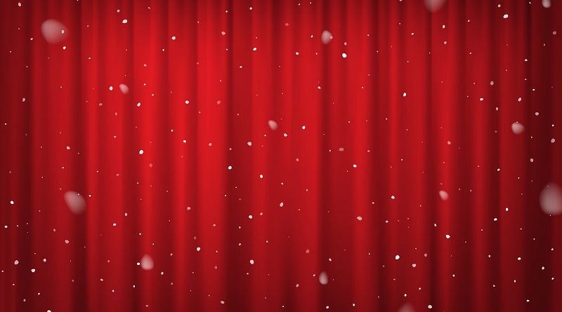 A snowy theatre curtain.