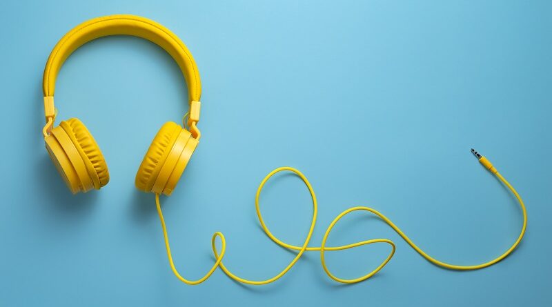 Bright yellow headphones.