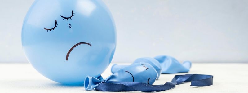 Sad and deflated balloons.