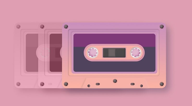 Pink 1980s cassette tapes.