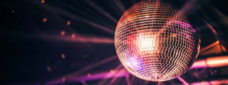 A pink and purple disco ball.