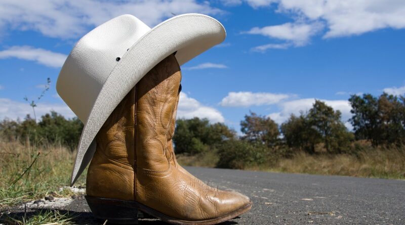 Cowboy boots and hat.
