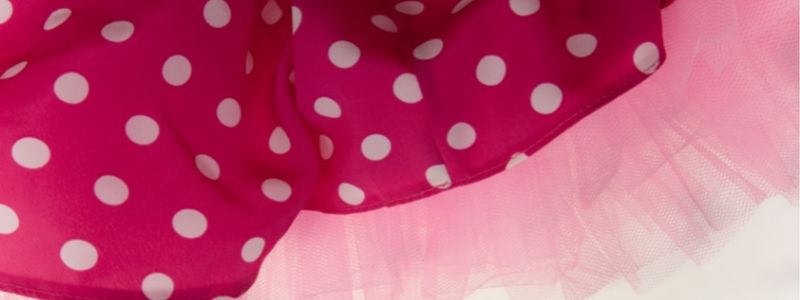 A pink polkadot dress.
