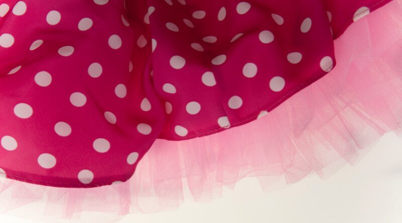 A pink polkadot dress.