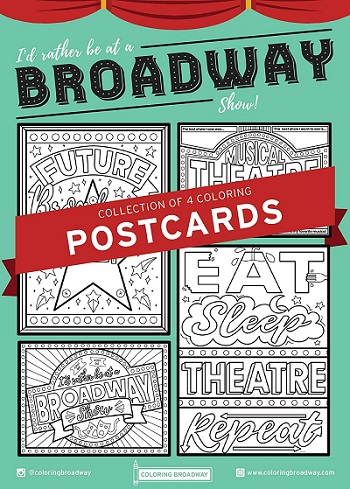 Broadway Show Coloring Postcards.