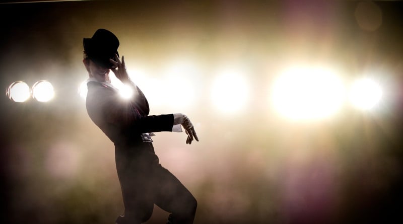 A performer dancing on Broadway.