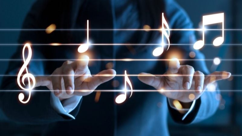 A composer's hands.