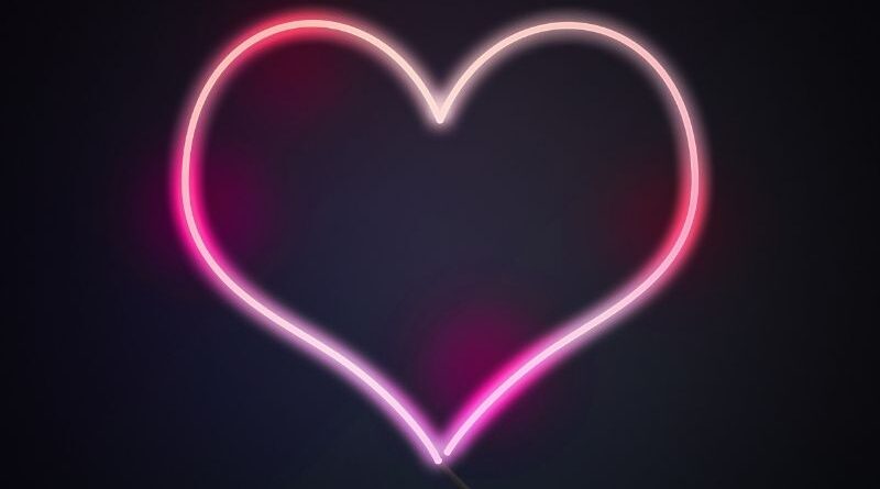 A pink neon heart.
