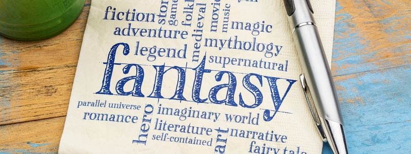 The word "fantasy" in the middle of a word map.