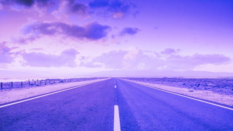 A purple road.