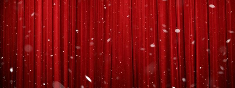 A snowy theatre curtain.