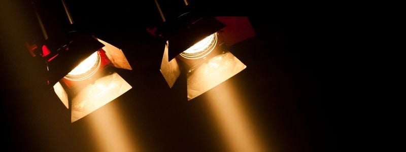 Two shining spotlights.