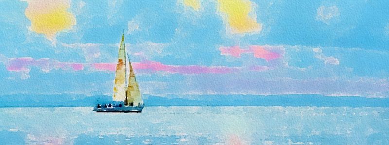 A watercolor sailboat.