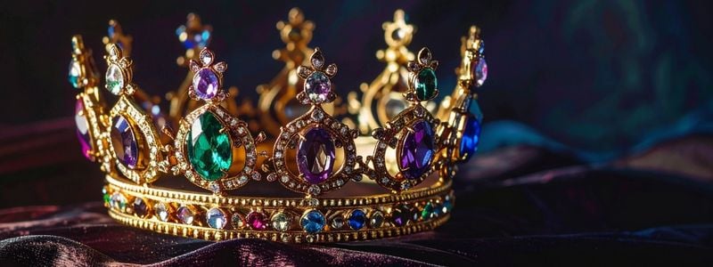 A gold jeweled crown.