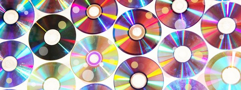 Colorful 1990s style CDs.