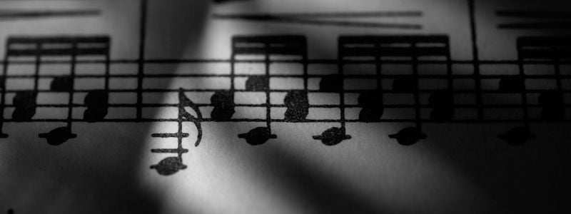 Dark and shadowy music notes.