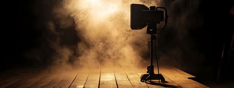 A smoky and dimly lit stage.