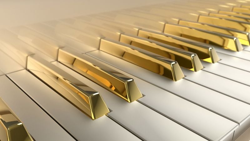 Golden Piano keys.
