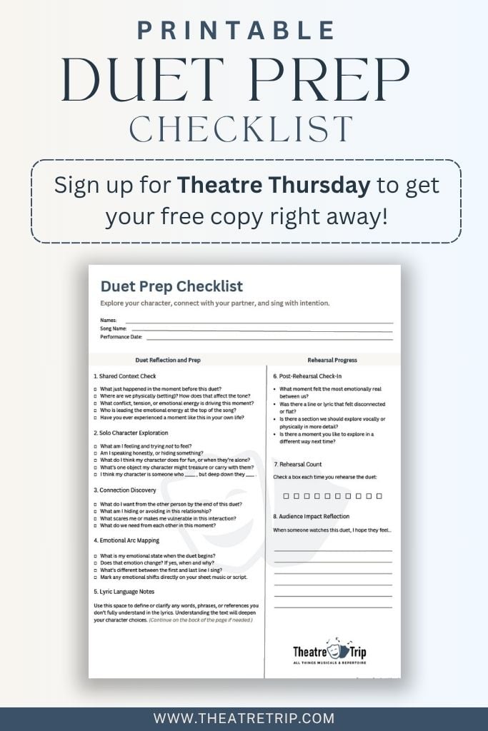 Printable Duet Prep Checklist Ad.