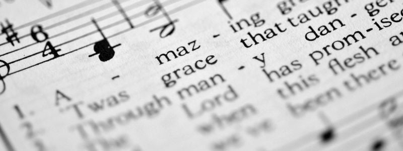 Sheet music for "Amazing Grace".