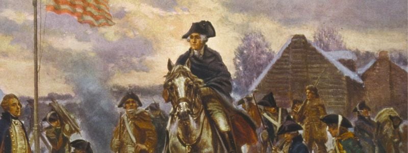 Watercolor depiction of the American revolution.