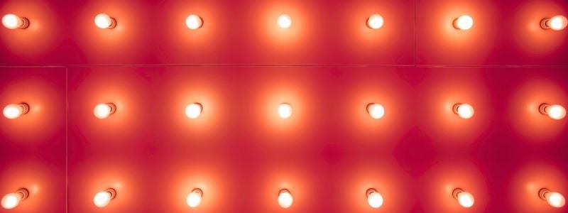 Red theatre light bulbs.